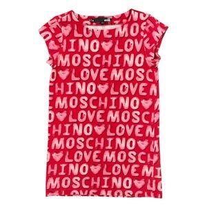LOVE MOSCHINO Red Logomania Cotton Mini Dress US 4 Small